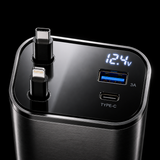 Multi-Port Retractable Car Charger – Fast Charging USB-C & Apple Compatible