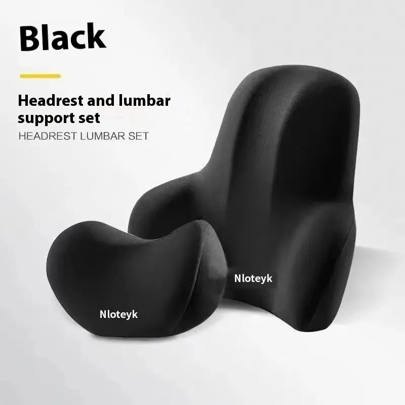 Universal Memory Foam Car Seat Cushion & Headrest Pillow