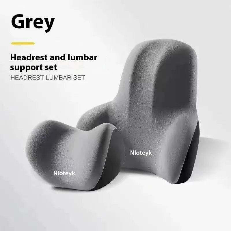 Universal Memory Foam Car Seat Cushion & Headrest Pillow
