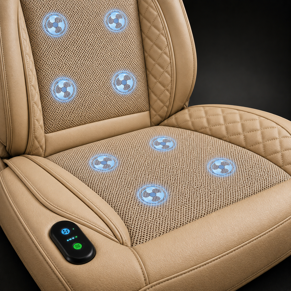 12V Ventilated Car Seat Cushion – 8-Fan Cooling System