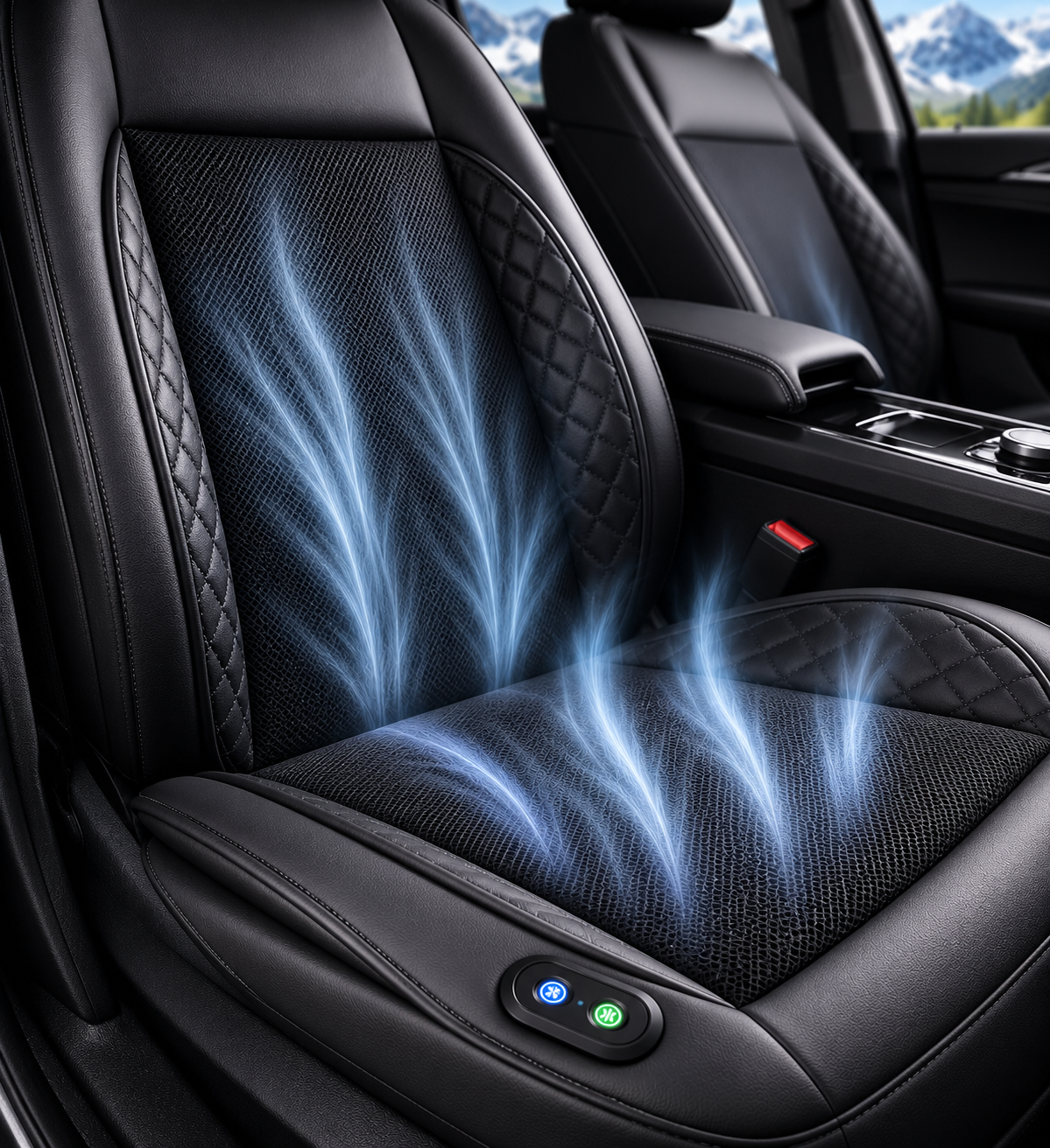 12V Ventilated Car Seat Cushion – 8-Fan Cooling System