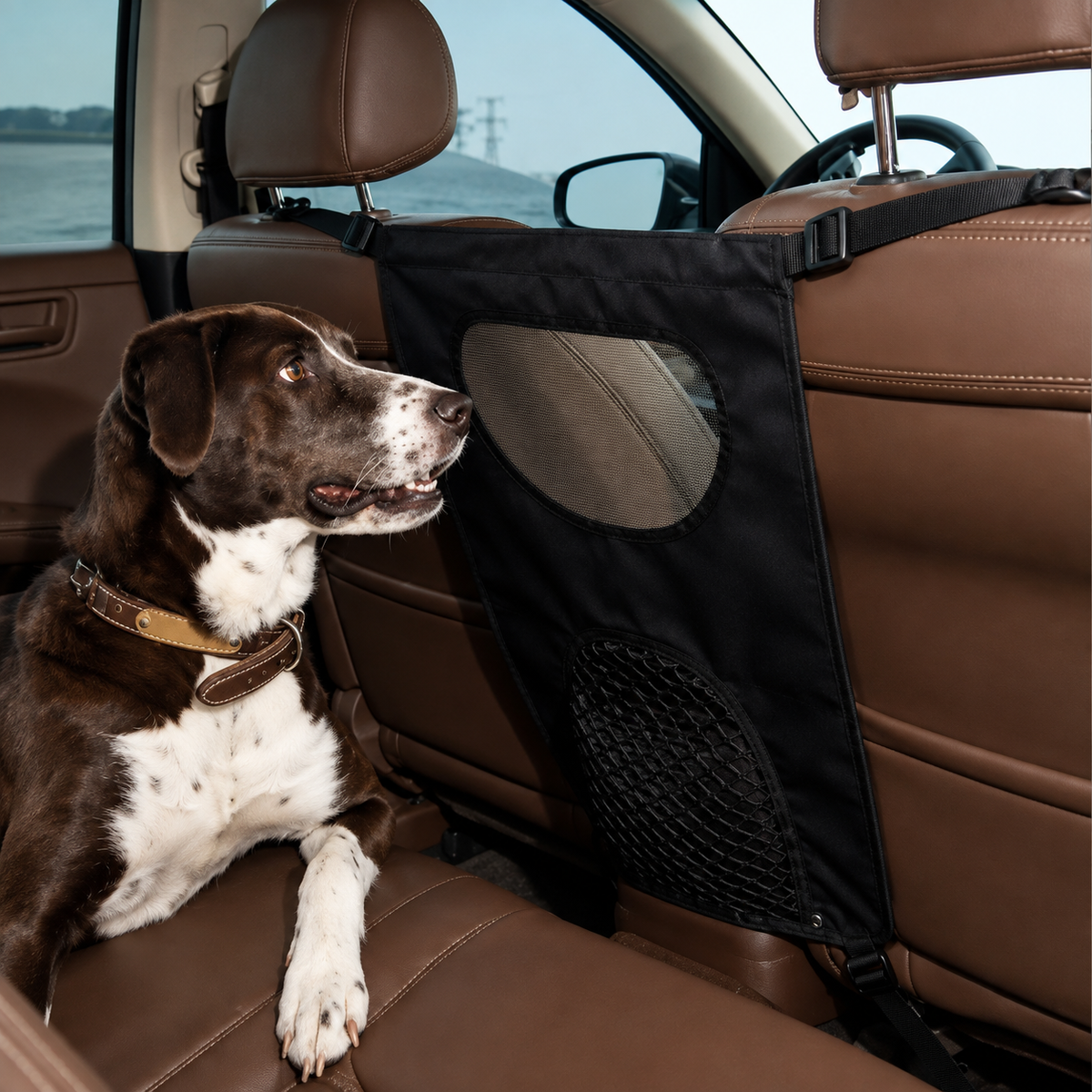 Universal Car Pet Barrier Net – Rear Seat Safety Divider for Dogs
