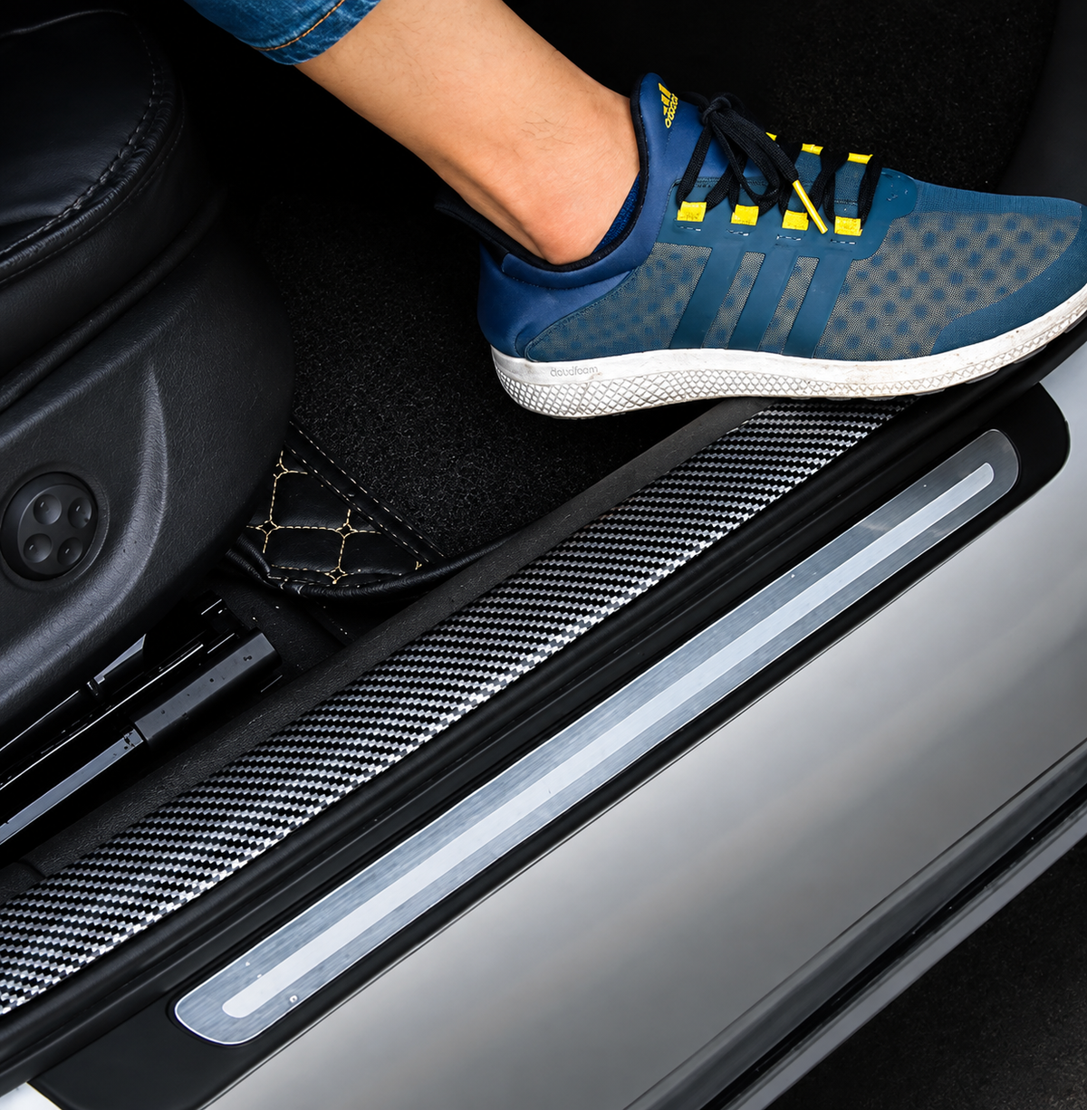 Carbon Fibre Car Door Sill Protector Strips