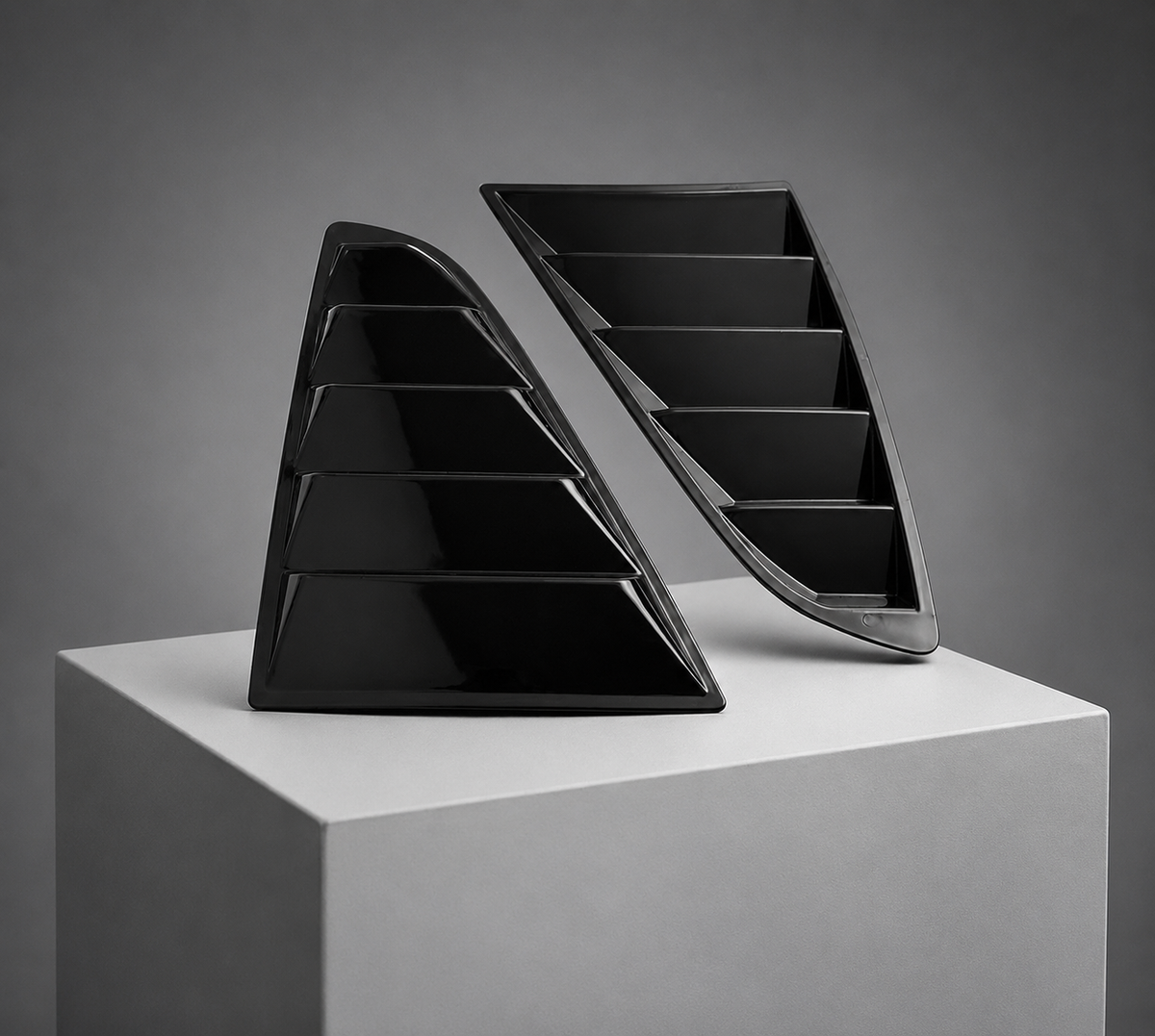 Gloss Black Rear Window Side Louvres – 2PCS