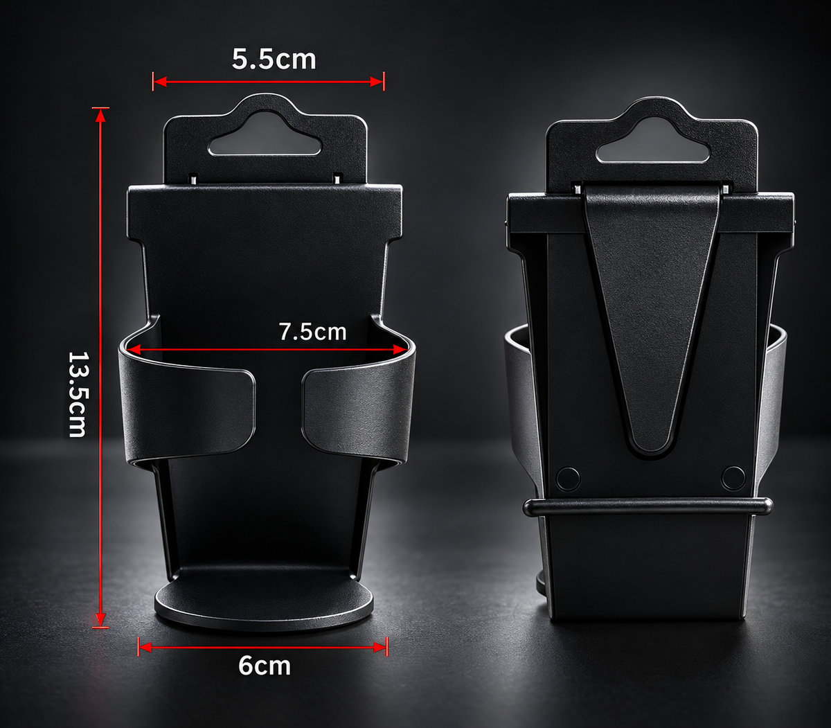 Car Cup Holder with Door & Seat-Back Mounting