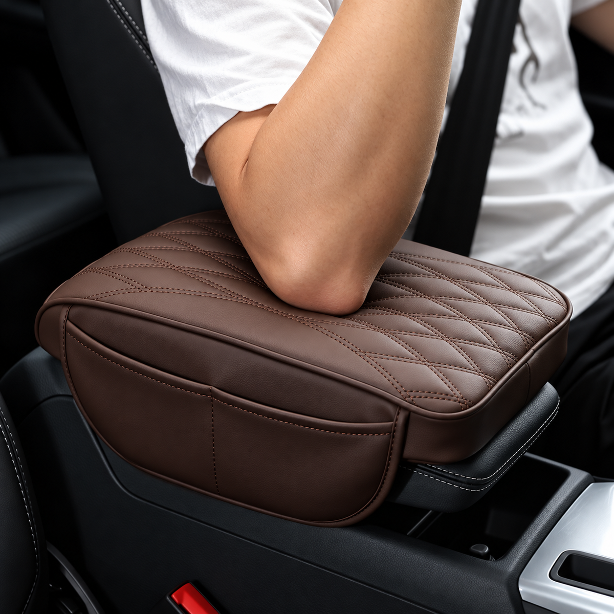 Memory Foam Car Armrest Cushion & Storage Organiser
