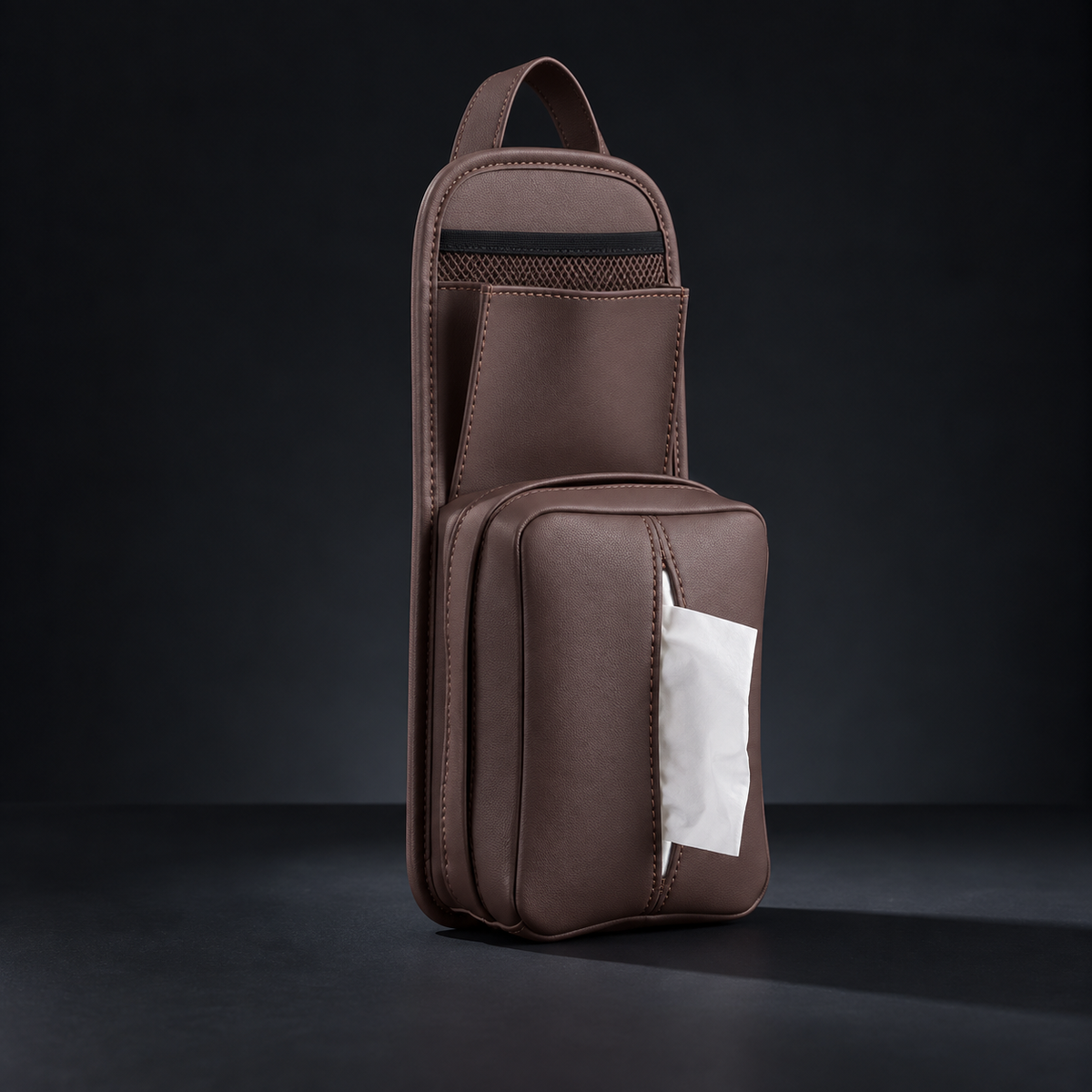 Car Seat-Side Tissue Holder & Storage Organiser