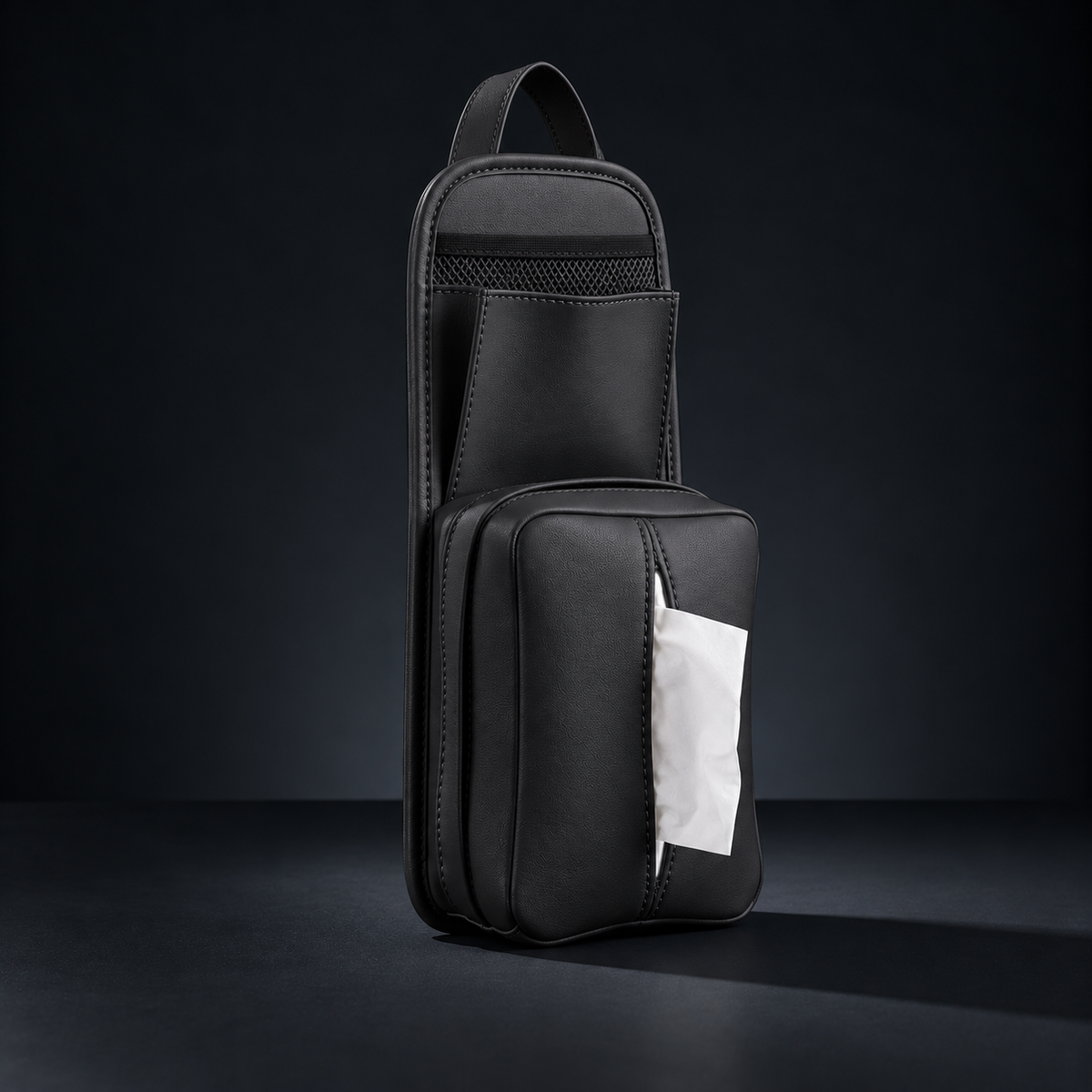 Car Seat-Side Tissue Holder & Storage Organiser