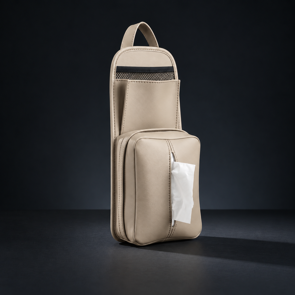 Car Seat-Side Tissue Holder & Storage Organiser