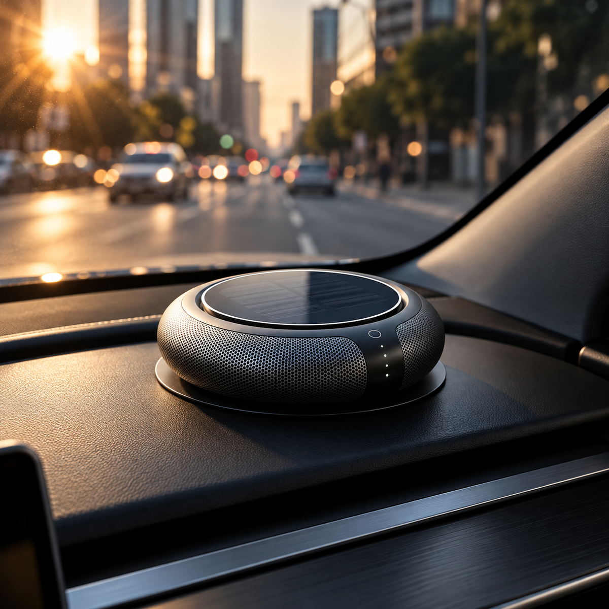 Solar Car Air Purifier with USB Power