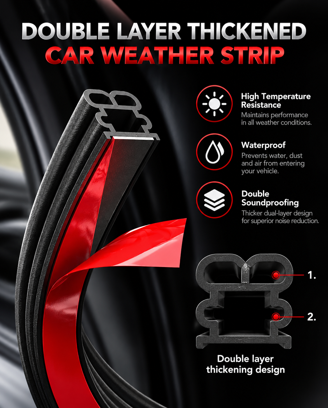 Car Door Seal Strip | Flexible Rubber Weather Seal