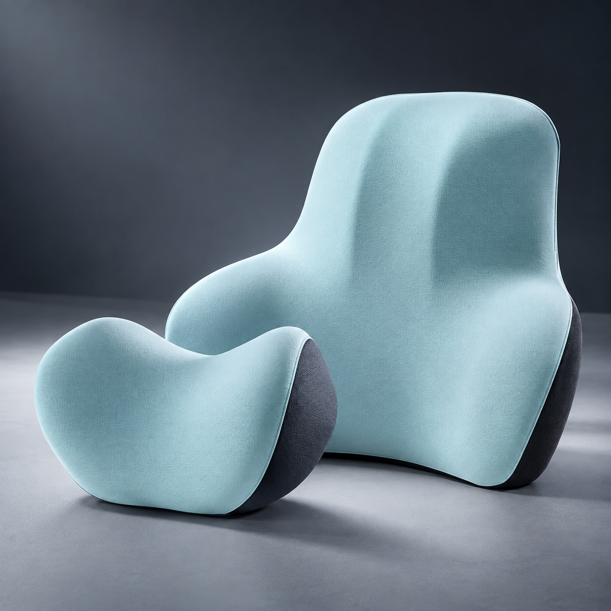 Memory Foam Car Lumbar Cushion & Headrest Pillow