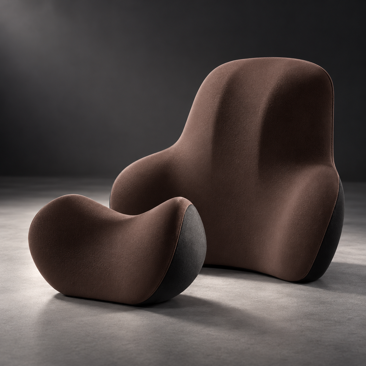 Memory Foam Car Lumbar Cushion & Headrest Pillow