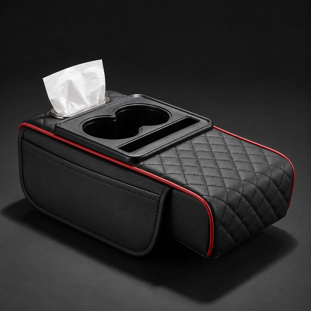 4-in-1 Quilted Car Armrest Cushion & Storage Organiser