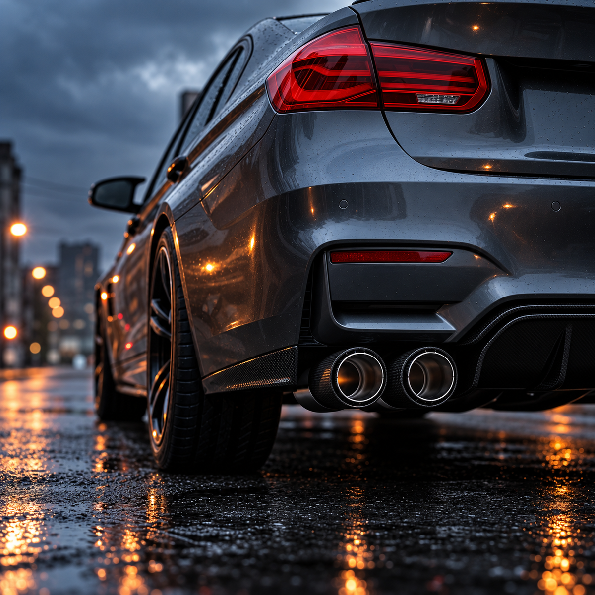 Carbon Fibre Style Exhaust Tip – Gloss & Silver Finish