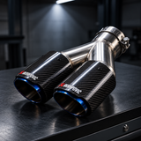 Carbon Fibre Dual-Outlet Exhaust Tip – 63mm Inlet