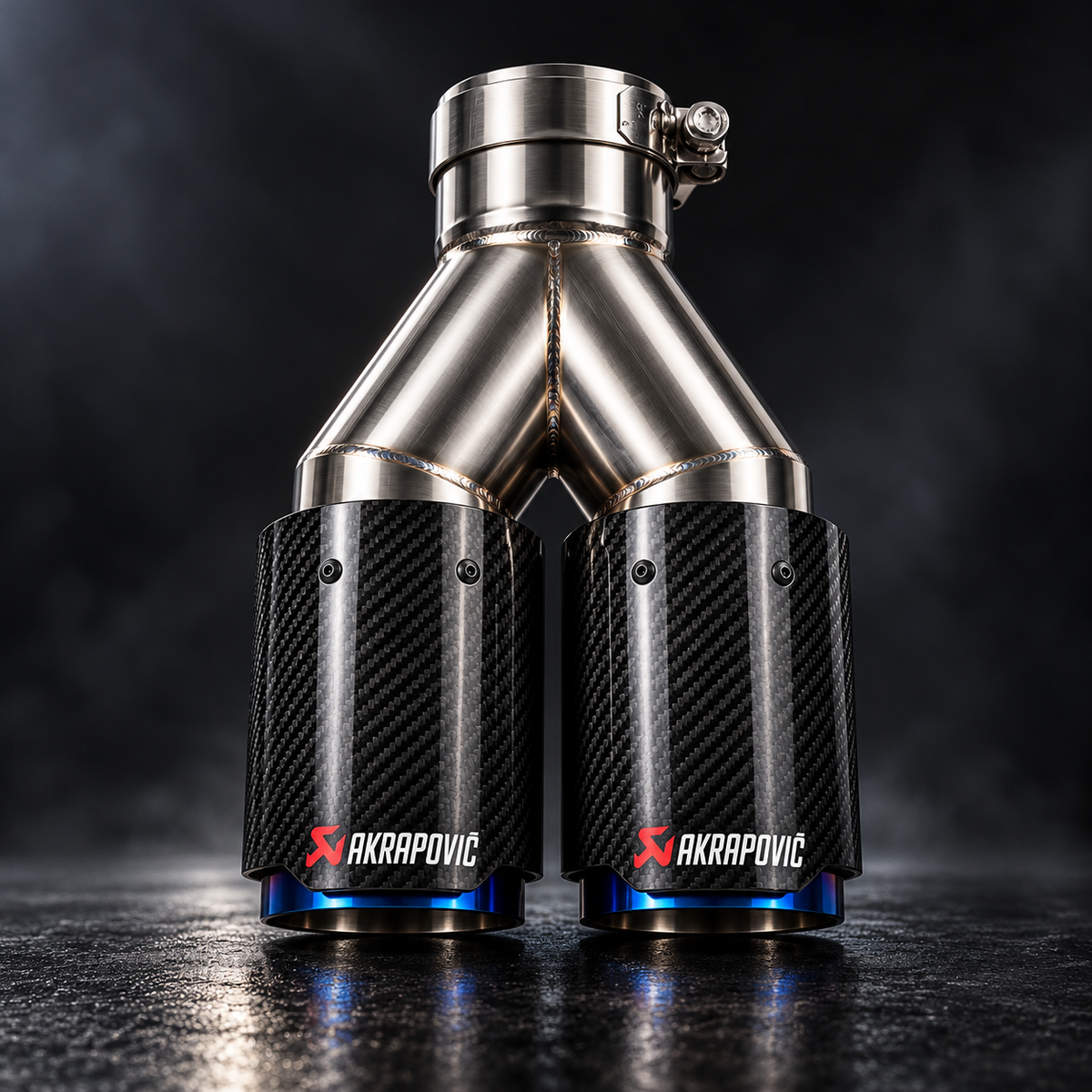 Carbon Fibre Dual-Outlet Exhaust Tip – 63mm Inlet