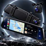 9.66" Wireless CarPlay & Android Auto Dash Cam with Rear Camera