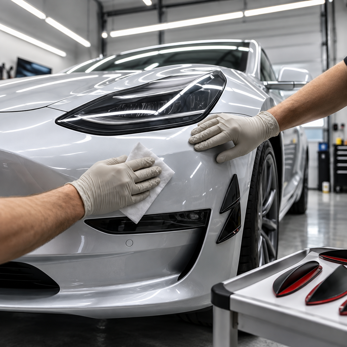 Universal Front Bumper Canards – Gloss Black