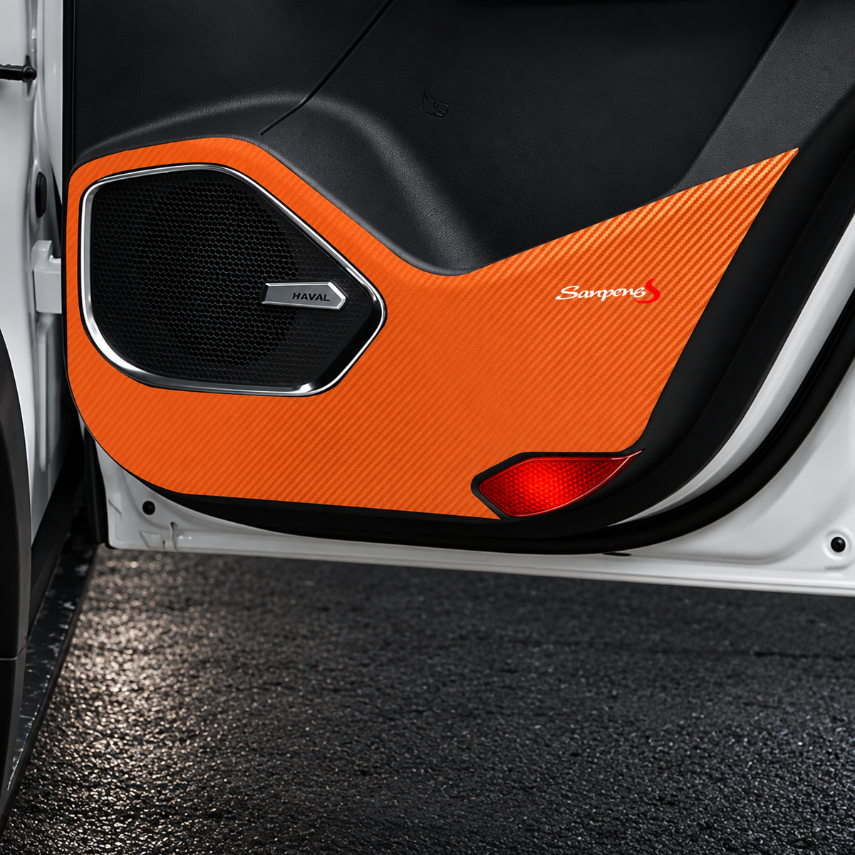 Carbon Fibre Style Door Kick Protectors - Geely Boyue PRO