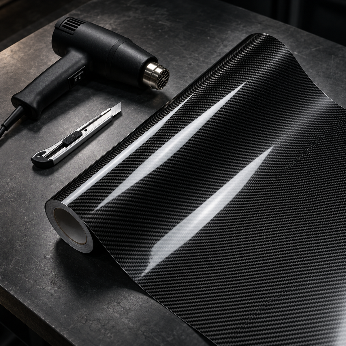 5D High-Gloss Carbon Fibre Effect Vinyl Wrap