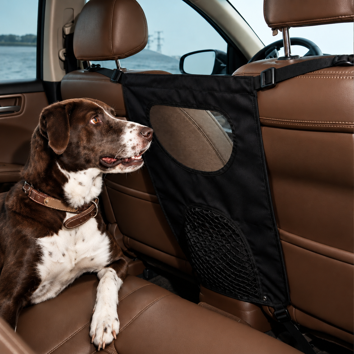 Universal Car Pet Barrier Net – Rear Seat Safety Divider for Dogs