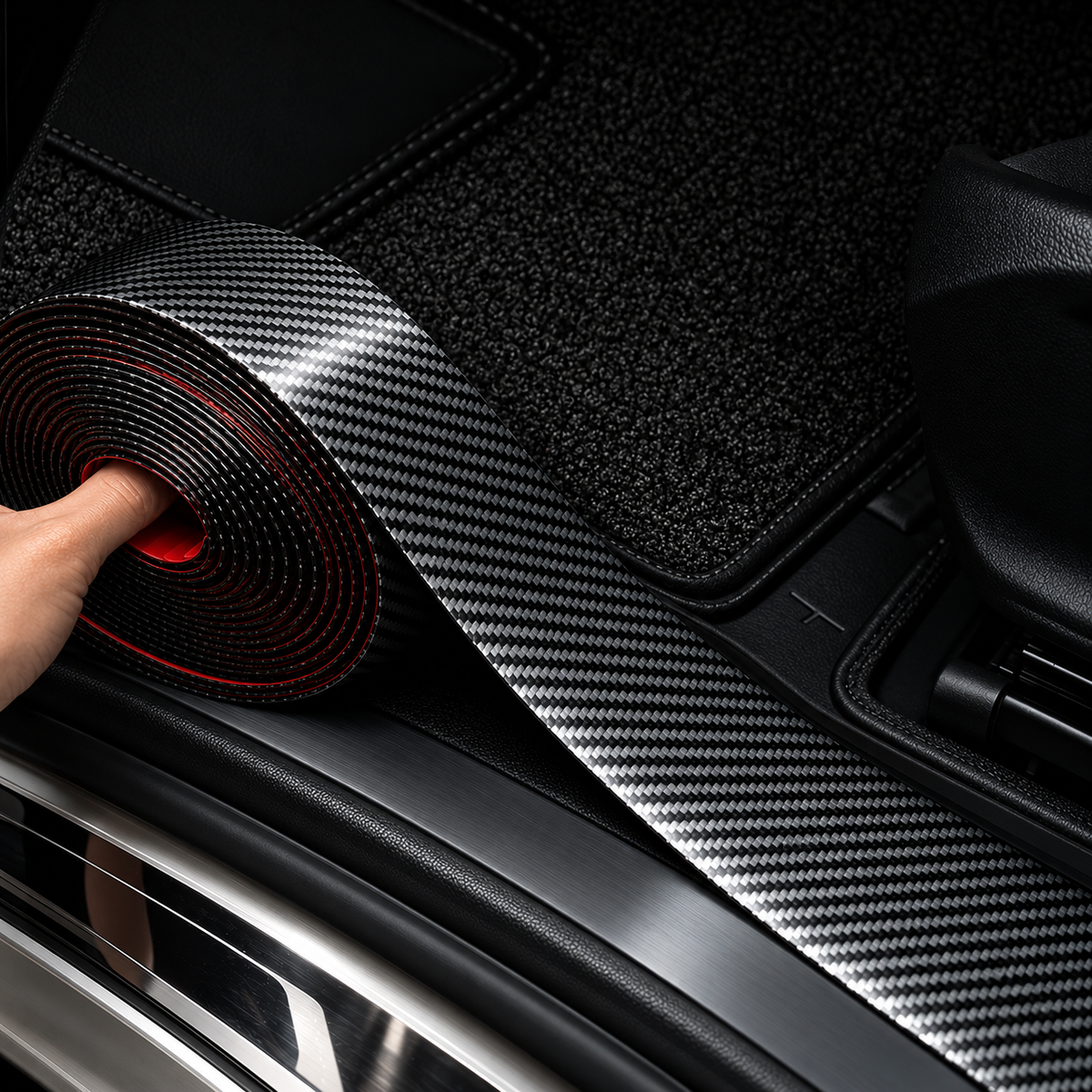 Carbon Fibre Car Door Sill Protector Strips