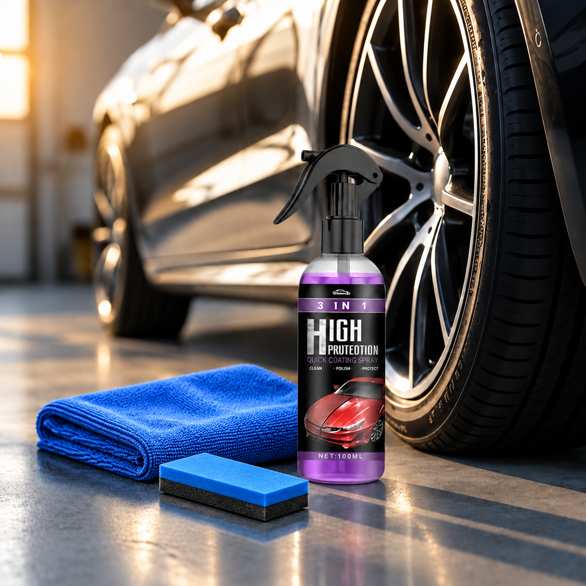 3-in-1 Car Paint Protection & Polish Spray Kit