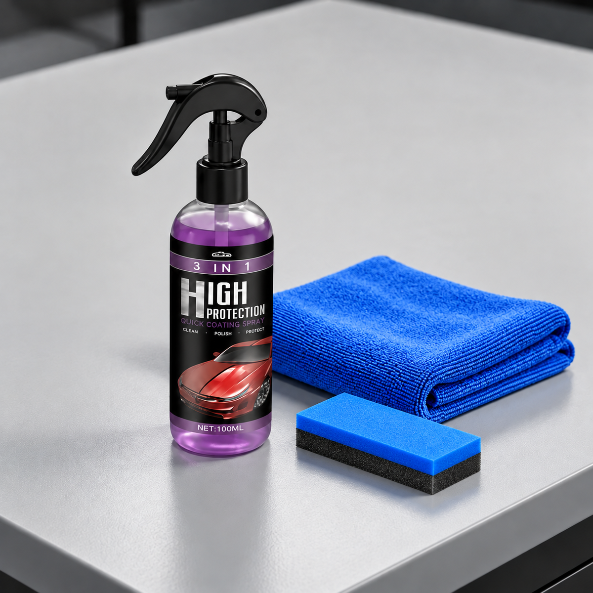 3-in-1 Car Paint Protection & Polish Spray Kit